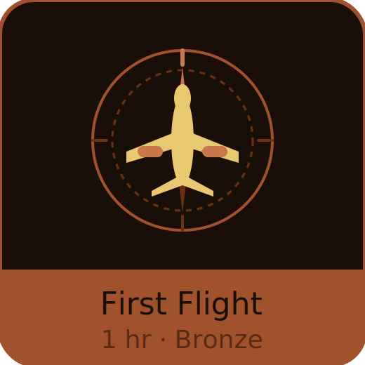 Awarded on completion of first ever flight